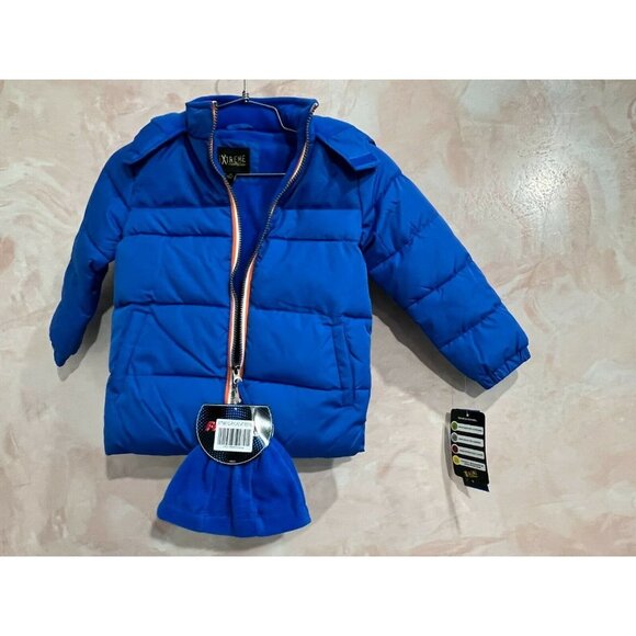 Ixtreme‎ Toddler T4 Boys Canvas Yoke Puffer Jacket with Fleece Hat Set, 2 Piece - Picture 1 of 8